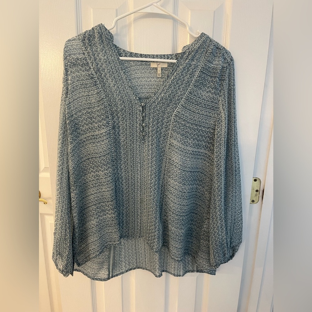 Joie Textured Blue Blouse